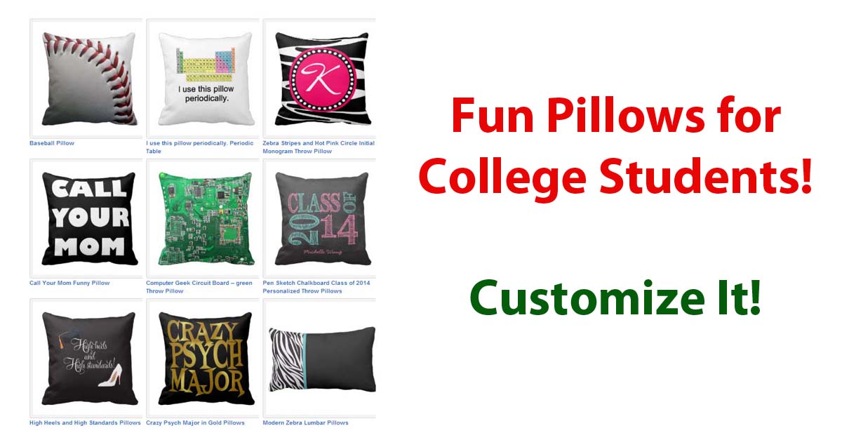 College Dorm Pillow - Customizable Gift